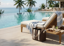 Sac de plage BEAU AWARE™ en toile recyclée 400 g/m², avec po