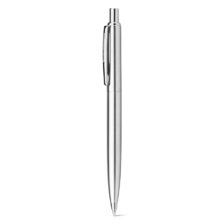 SILVERIO. Stylo à bille en acier Inoxidable avec corps brillant et agrafe