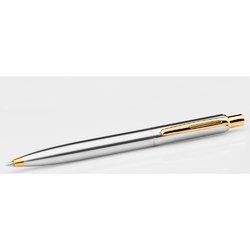 SILVERIO. Stylo à bille en acier Inoxidable avec corps brillant et agrafe