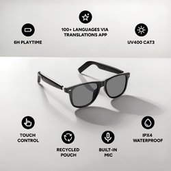 Lunettes audio dotées de l'IA avec fonction traduction Miro