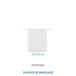 Pochon coton FIDJI M 155 - Blanc