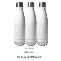 Bouteille isotherme SCREW blanche fond Argent - 500ml
