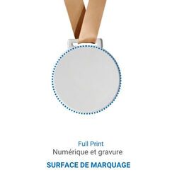 Médaille Plexi couleur - 75mm - Blanc
