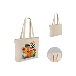 Sac fourre-tout en coton avec fermeture éclair OEKO-TEX® 47 x 11 x 35cm 320g/m²