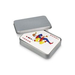 Jeu de cartes dans une boîte en fer-blanc