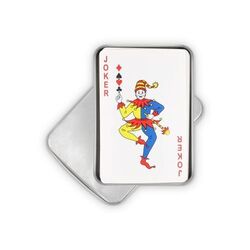 Jeu de cartes dans une boîte en fer-blanc