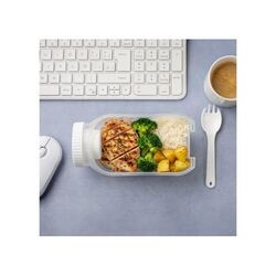 Boîte à lunch tout-en-un avec compartiment à sauce et cuillère-fourchette