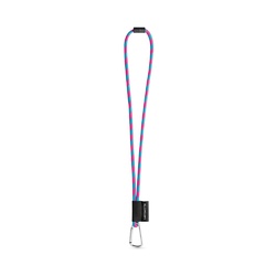 SET Lanyard TUBE Long (Ø 7 mm) avec mousqueton en forme de D de 55 mm et fermoir de sécurité Ø 7 mm