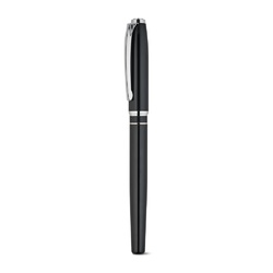 SARAMAGO. Coffret haut de gamme comprenant 1 stylo à bille et 1 stylo roller en cuivre et acier inoxydable, à encre bleue