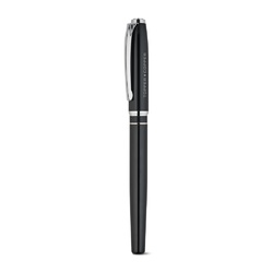 SARAMAGO. Coffret haut de gamme comprenant 1 stylo à bille et 1 stylo roller en cuivre et acier inoxydable, à encre bleue