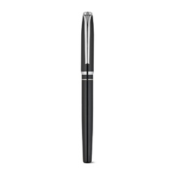 SARAMAGO. Coffret haut de gamme comprenant 1 stylo à bille et 1 stylo roller en cuivre et acier inoxydable, à encre bleue