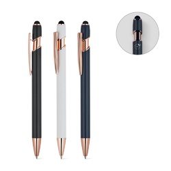 NEIL ROSE. Stylo à bille en aluminium recyclé (100% rAL), avec une finition mate et une encre bleue