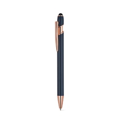 NEIL ROSE. Stylo à bille en aluminium recyclé (100% rAL), avec une finition mate et une encre bleue