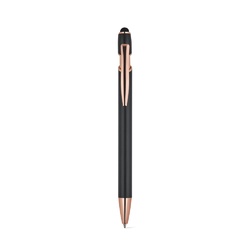 NEIL ROSE. Stylo à bille en aluminium recyclé (100% rAL), avec une finition mate et une encre bleue