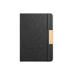 MÁRQUEZ. Cahier A5 à couverture rigide fabriquée à partir de tissu PET 100% recyclé, avec des pages lignées en papier recyclé