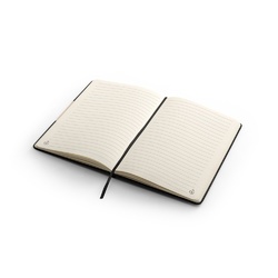 MÁRQUEZ. Cahier A5 à couverture rigide fabriquée à partir de tissu PET 100% recyclé, avec des pages lignées en papier recyclé