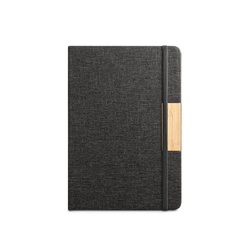 SCLIAR. Ensemble composé d'un stylo à bille, d'un bloc-notes et d'une bouteille, fabriqués à partir de PET recyclé, d'aluminium recyclé et de bambou