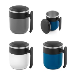 MALDINI. Mug de voyage avec paroi intérieure en acier inoxydable et finition mate, 400 mL