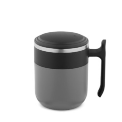 MALDINI. Mug de voyage avec paroi intérieure en acier inoxydable et finition mate, 400 mL