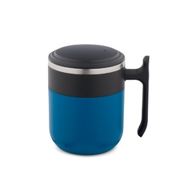 MALDINI. Mug de voyage avec paroi intérieure en acier inoxydable et finition mate, 400 mL