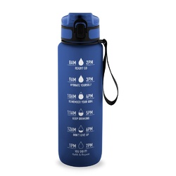 ERIKSSON. Bouteille en PET recyclé (100 % rPET), avec des phrases motivantes et des repères horaires pour vous encourager à boire de l’eau