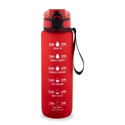 ERIKSSON. Bouteille en PET recyclé (100 % rPET), avec des phrases motivantes et des repères horaires pour vous encourager à boire de l’eau