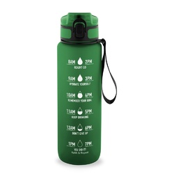 ERIKSSON. Bouteille en PET recyclé (100 % rPET), avec des phrases motivantes et des repères horaires pour vous encourager à boire de l’eau