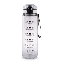 ERIKSSON. Bouteille en PET recyclé (100 % rPET), avec des phrases motivantes et des repères horaires pour vous encourager à boire de l’eau