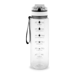 ERIKSSON. Bouteille en PET recyclé (100 % rPET), avec des phrases motivantes et des repères horaires pour vous encourager à boire de l’eau