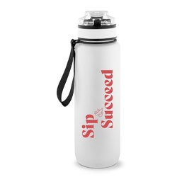 ERIKSSON. Bouteille en PET recyclé (100 % rPET), avec des phrases motivantes et des repères horaires pour vous encourager à boire de l’eau