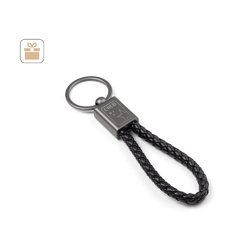KETCHUM. Porte-clés rectangulaire en cordon tressé en polyester (dont 21 % recyclé) et polyuréthane (79 % recyclé)