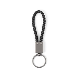 KETCHUM. Porte-clés rectangulaire en cordon tressé en polyester (dont 21 % recyclé) et polyuréthane (79 % recyclé)