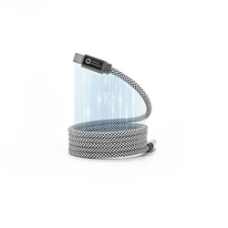 NADELLA. Câble USB-C vers USB-C avec gaine tressée en polyester (60 W) et système magnétique pour un enroulement facile