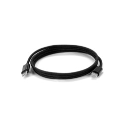 JEMISON. Câble USB-C vers USB-C avec gaine tressée (60 W), fabriqué en ABS, acier inoxydable, aluminium et polyester
