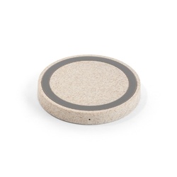 CUVIER. Chargeur sans fil 15W en ABS recyclé (65 % rABS) et fibre de paille de blé (35 %)