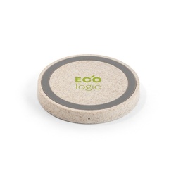 CUVIER. Chargeur sans fil 15W en ABS recyclé (65 % rABS) et fibre de paille de blé (35 %)