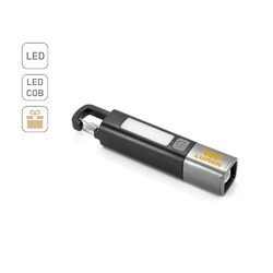 WIGGINS. Lampe de poche en ABS, avec une LED de 2 W (53 lumens) à l'avant et une ampoule COB (53 lumens) sur le dessus
