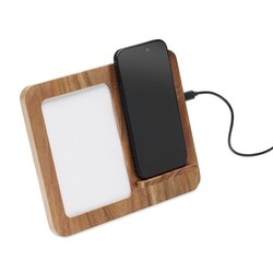 FINWOOD Cadre acacia et chargeur 15W