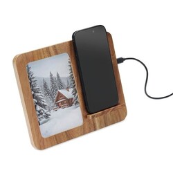 FINWOOD Cadre acacia et chargeur 15W