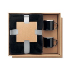 AGRADABLE Ensemble couverture et 2 mugs