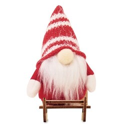 FROSTY SLEIGH Lutin sur un traîneau en bois