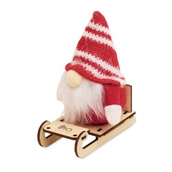 FROSTY SLEIGH Lutin sur un traîneau en bois