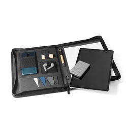 EMERGE FOLDER II. Porte documents A4 en 300D polyester recyclé (100% rPET) avec fermeture éclair