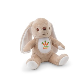 BUGS. Peluche en polyester en forme de lapin, avec son propre tissu pour la personnalisation