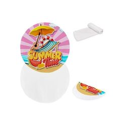 Serviette de plage ronde double face  Ø 150 cm, 350 g/m², sublimation