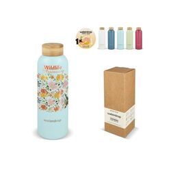 Bouteille en acier inoxydable Waterdrop avec bouchon en bambou 600 ml