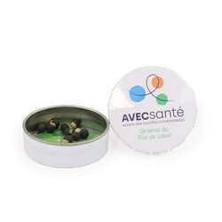 Boite clic-clac graines de pois coeur