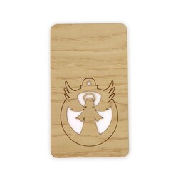 Carte bois boule de Noël détachable