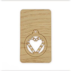 Carte bois boule de Noël détachable