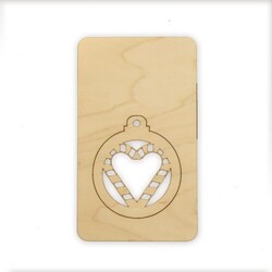 Carte bois boule de Noël détachable